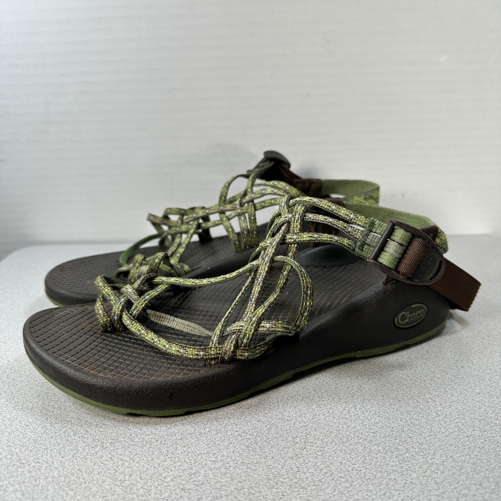Chaco Olive Green Brown Strappy Sandals